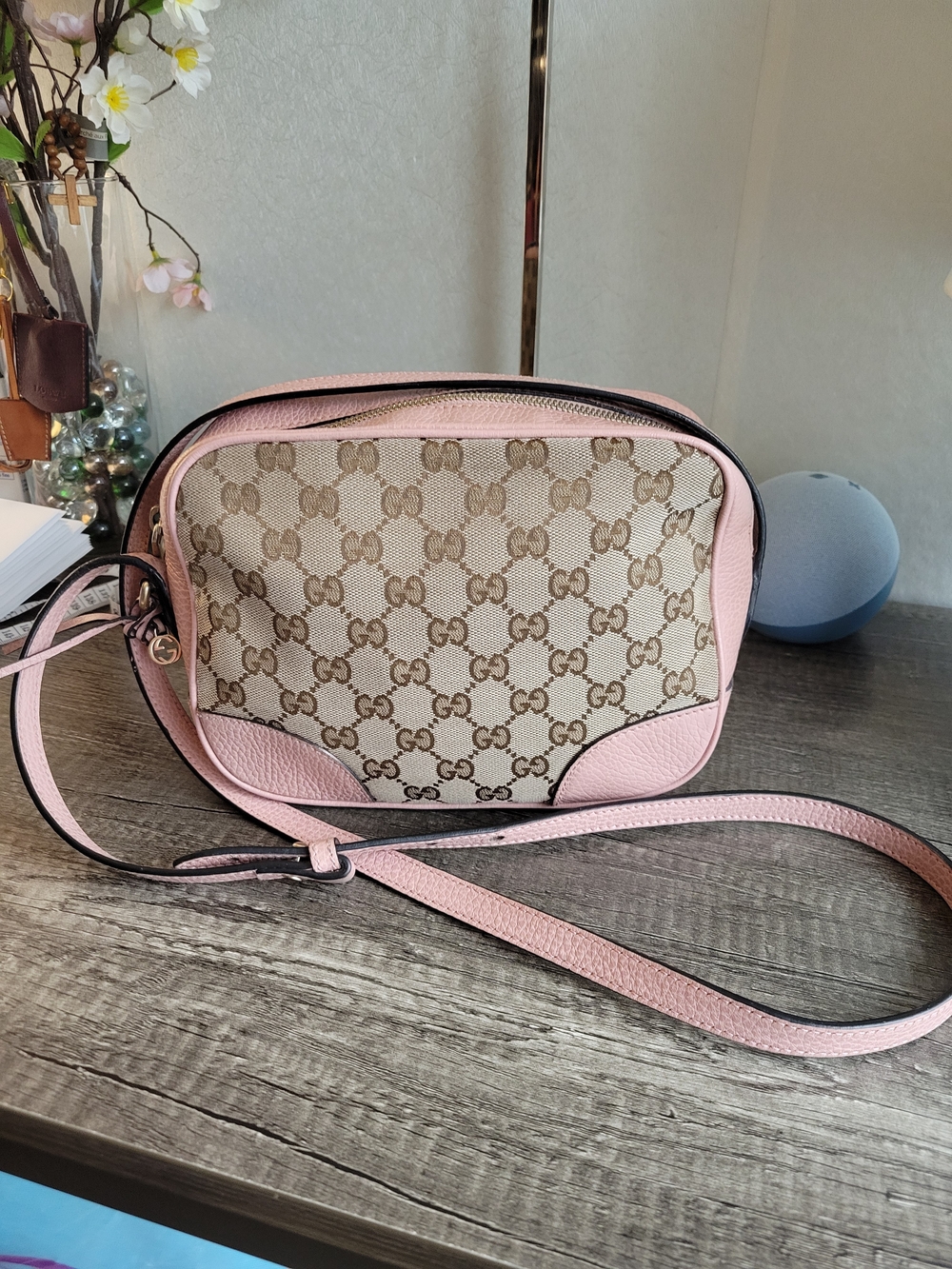 Gucci Bree Pink Canvas Mini Crossbody Bag